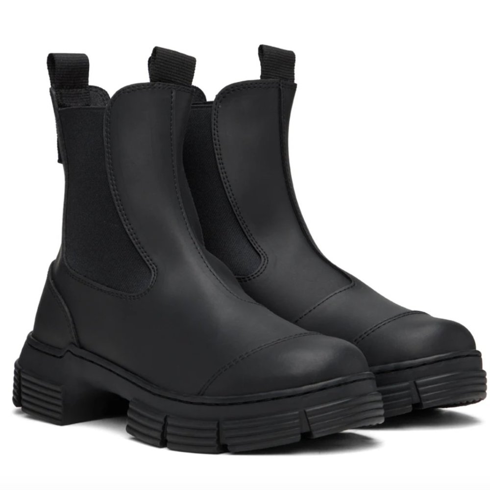 GANNI Black Recycled Rubber City Boots